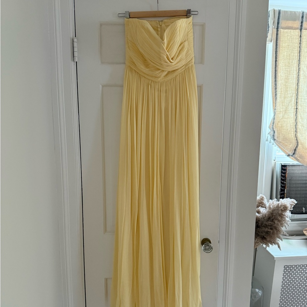 J. Crew Butter Yellow Strapless Gown